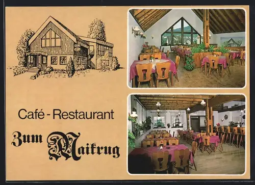AK Idar-Oberstein, Weierbach, Café-Restaurant Zum Maikrug, Dickesbacherstrasse 21