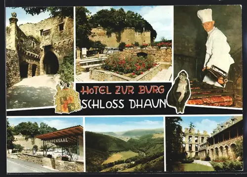 AK Hochstetten-Dhaun, Schloss Dhaun, Hotel Zur Burg, Bes. Fam. Horlebein