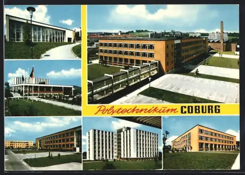 AK Coburg, Polytechnikum, verschiedene Gebäudeansichten