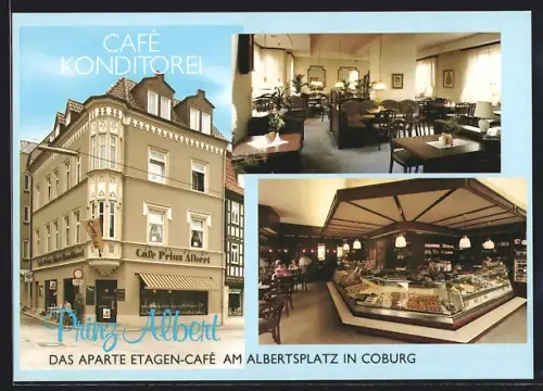 AK Coburg, Café Prinz Albert, Konditorei, Innenansichten, Ketschengasse 27