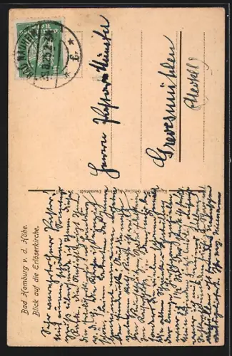 AK Bad Homburg v. d. Höhe, Blick auf die Erlöserkirche, Schafherde