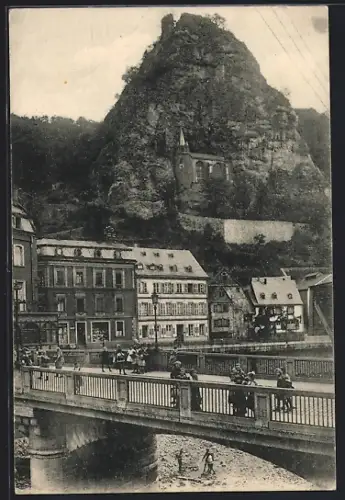 AK Oberstein a. d. Nahe, Felsenkirche, Marktbrücke
