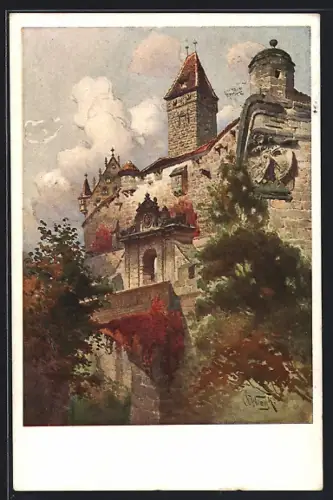 Künstler-AK Coburg, Partie der Veste Coburg