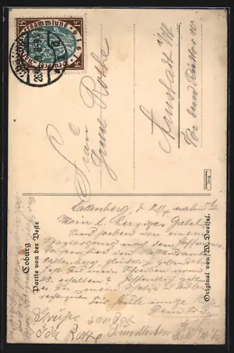 Künstler-AK Coburg, Partie von der Veste