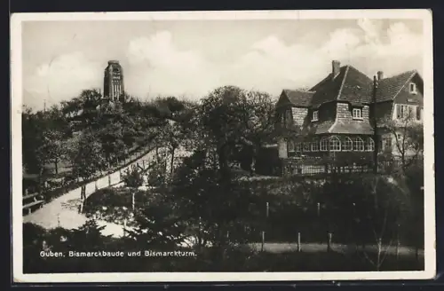 AK Guben, Bismarckbaude und Bismarckturm