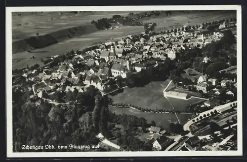 AK Schongau /Obb., Ortsansicht vom Flugzeug aus