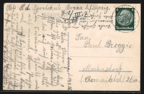 AK Borna /Bez. Leipzig, Dinterplatz mit Reichstor