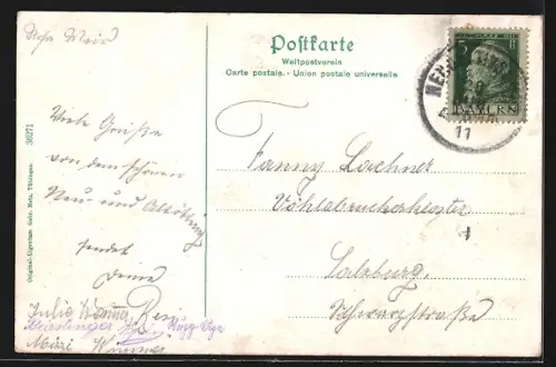 AK Neu-Oetting, Teilansicht mit Kirche