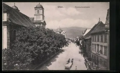 AK Olten, Trimbacherstrasse mit Pferdewagen