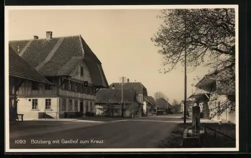 AK Bützberg, Strassenpartie am Gasthof zum Kreuz