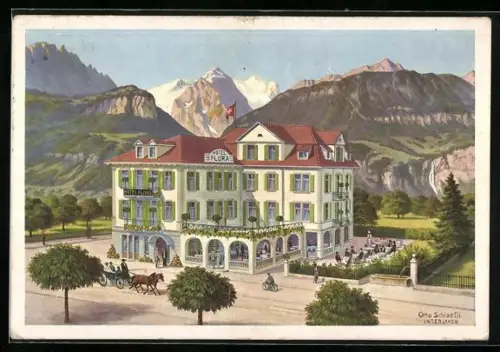 Künstler-AK Meiringen, Hotel Flora