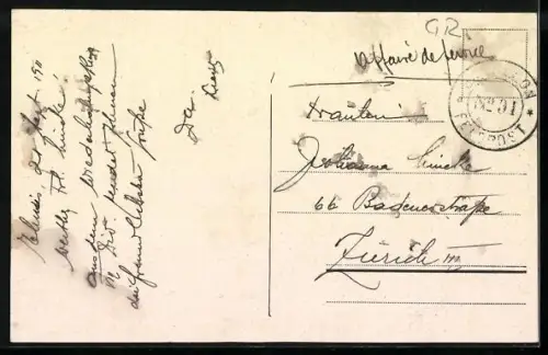 AK Thusis, Hotel z. weissen Kreuz, Ortsansicht