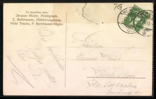 AK Weinfelden, Hotel Traube, Speisesaal, Bes. P. Bornhauser-Hägler, Innenansicht