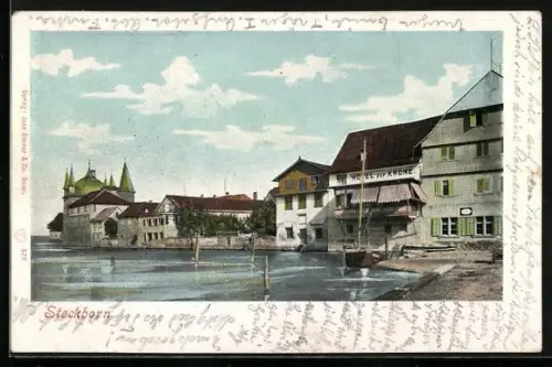 AK Steckborn, Uferpartie mit Hotel zur Krone