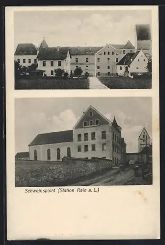 AK Schweinspoint, Rain a. L., Ortspartie, Gebäudeansicht