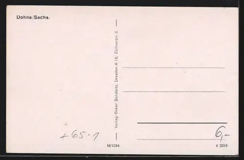 AK Dohna /Sachs., Blick von der Burg auf den Bahnhof