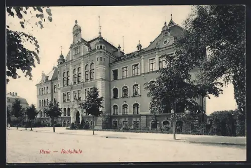 AK Pirna, Realschule mit Strassenpartie