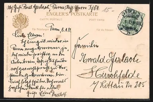 AK Pirna, Realschule mit Strassenpartie