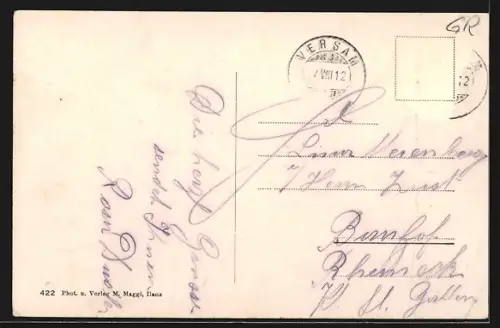 AK Versam, Kirche mit Segnesgruppe