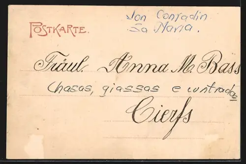 AK Valcava i. M., Ortspartie mit Kirche