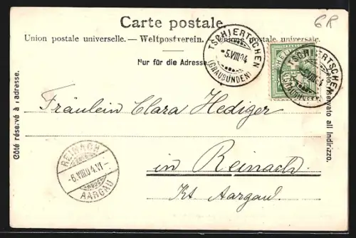 AK Tschiertschen, Teilansicht mit Gebirge