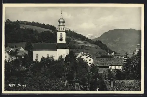 AK Thusis, Kirche mit Umgebung