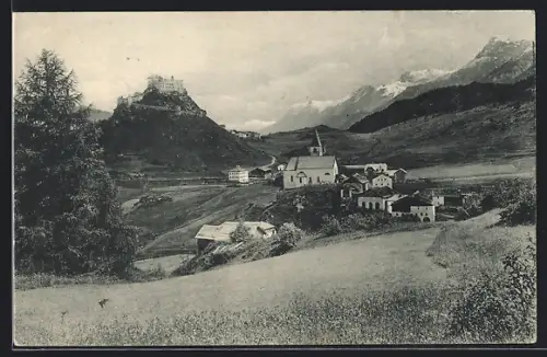 AK Tarasp-Fontana, Panorama mit Schloss