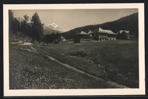 AK St. Moritz, Ortspartie mit Meierei