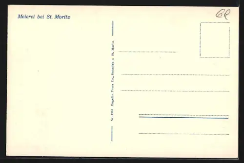 AK St. Moritz, Ortspartie mit Meierei