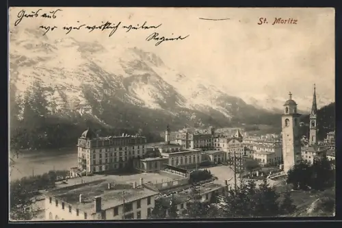 AK St. Moritz, Teilansicht mit Hotel
