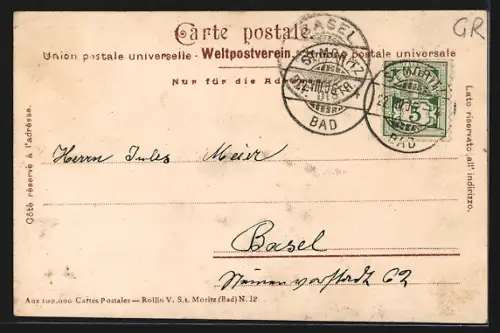 AK St. Moritz, Teilansicht mit Hotel