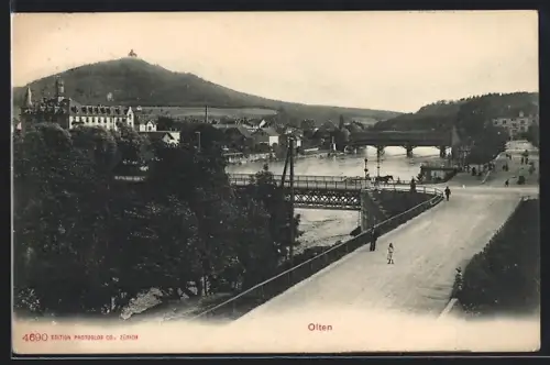 AK Olten, Ortsansicht mit Brücke