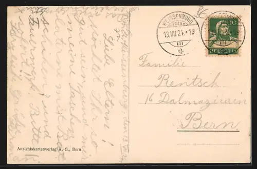 AK Weissenburg, Teilansicht mit Blick auf Niesen