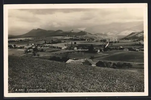 AK Unterlangenegg, Panorama mit Strassenpartie