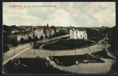 AK Hamburg-Bergedorf, Partie an der Ernst Mantiusstrasse