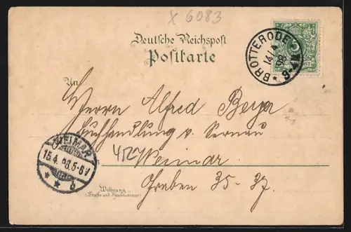 Lithographie Kleiner Inselsberg, Gasthaus zum Kleinen Inselsberg von Emil Malsch