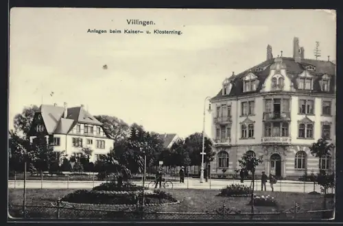 AK Villingen / Baden, Anlagen beim Kaiser- und Klosterring mit Hotel Zagringer Hof