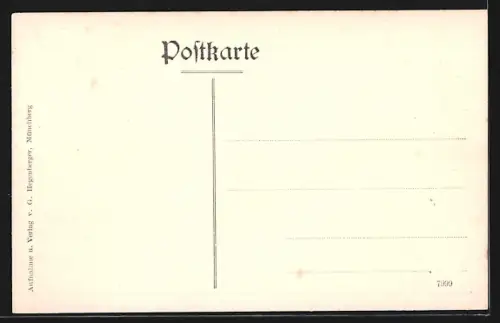 AK Münchberg, Partie in der Hauptstrasse mit Kirche