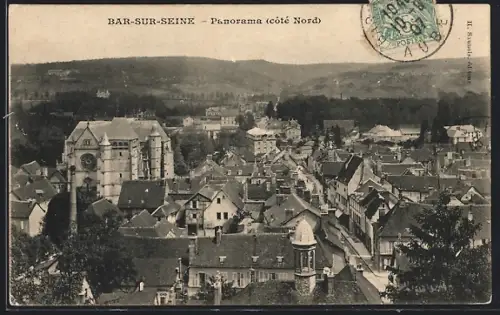 AK Bar-sur-Seine, Panorama, côté Nord