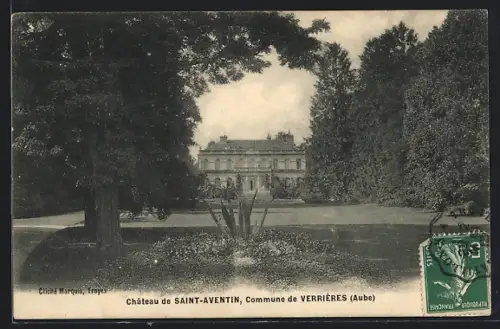 AK Verrières /Aube, Château de Saint-Aventin dans un parc arboré