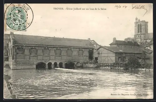 AK Troyes, Usine Jaillard sur un bras de la Seine