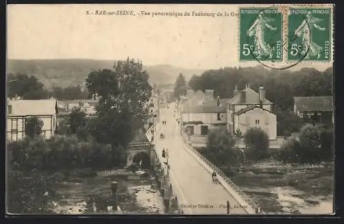 AK Bar-sur-Seine, Vue panoramique du Faubourg de la Gare