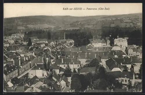 AK Bar-sur-Seine, Panorama, Côté Sud