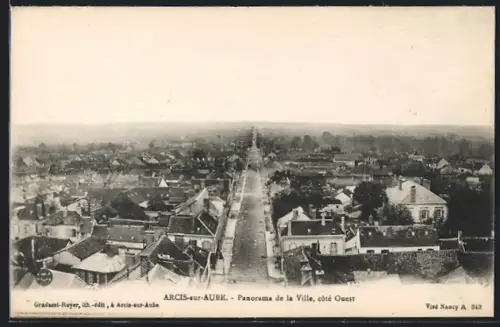 AK Arcis-sur-Aube, Panorama de la Ville, côté Ouest