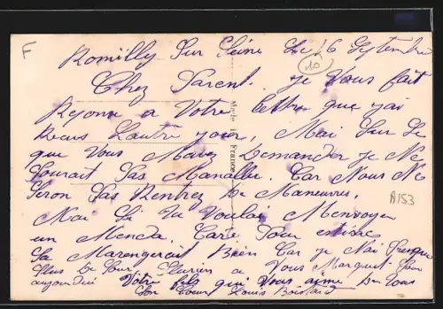 AK Romilly-sur-Seine, Souvenir fleuri avec paysage pastoral