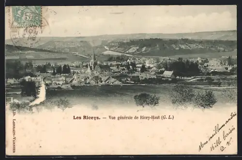 AK Les Riceys, Vue générale de Ricey-Haut