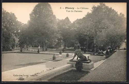 AK Plancy, Le Château, Vue du Parterre