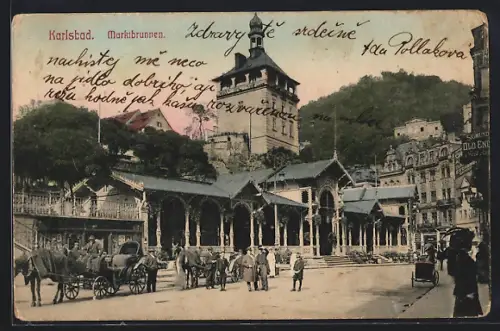 AK Karlsbad, Marktbrunnen