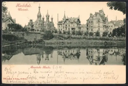 AK Karlsbad, Westend, Russische Kirche