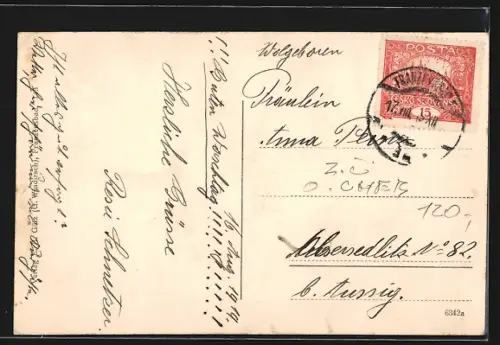 AK Franzensbad, Kaiserstrasse mit Anwohnern